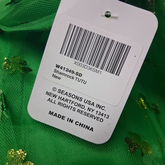New St Patricks Day Green Tulle Tutu with Shamrock Accents - Picture 4 of 4